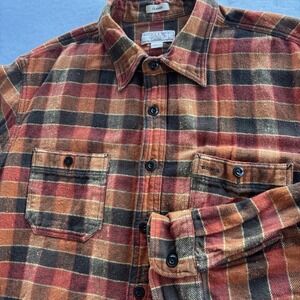 Wallace & Barnes Classic Fit Heavyweight Flannel Shirt L Plaid 100% Cotton
